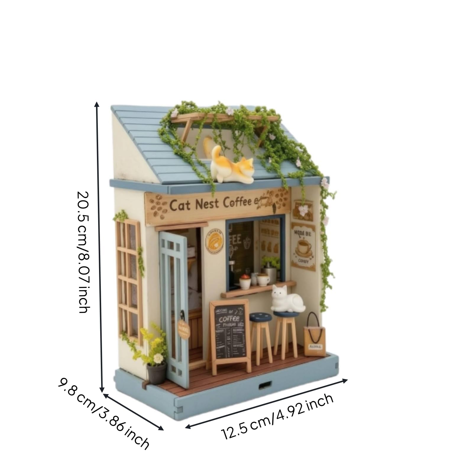 Modellino di Caffetteria Decorativo Miniature Fai da Te Compatto Modello per Collezionisti, Adulti, Tempo Libero, Esposizione su Mensola