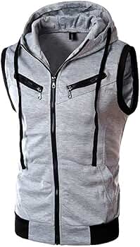 Amazon.com: SAMST Hoodie Tank Top Men's Sleeveless Slim Fit Hoodie