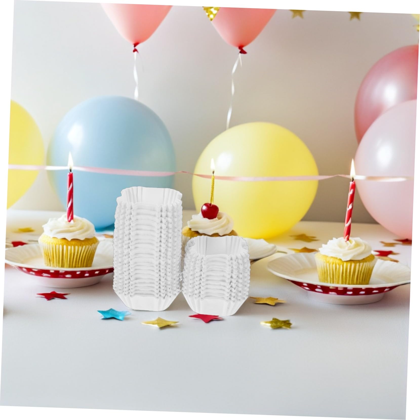 BESTYASH 3000 Moldes Cuadrados para Cupcakes de Papel de Fibra Virgen, Antiadherentes y Resistentes al Calor, Ideales para Hornear Pasteles de Luna y Magdalenas en Usos Cotidianos