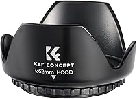 K&F Concept 52mm Tulip Flower Lens Hood for Nikon D3300 D5500 D5300 & 52mm Lenses - Anti-Flare Protection & Lens Guard