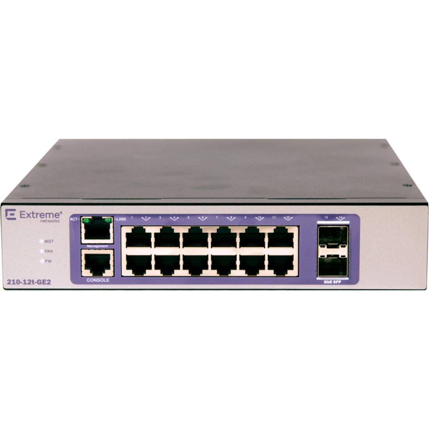 Extreme networks 210-​12t-​GE2 Gestito L2 Gigabit Ethernet (10/​100/​1000) Bronzo, Porpora