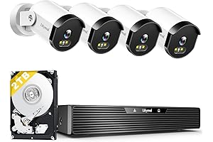 4-Cam Wired Home Security System with 2-Way Audio, AI Detection, & 2TB Storage