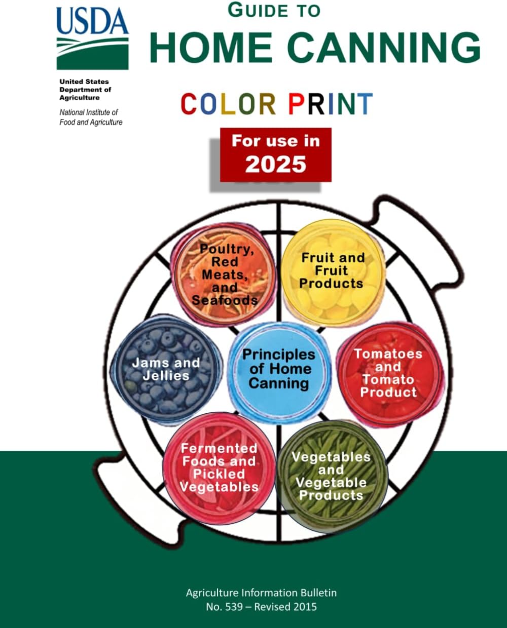 Complete Guide to Home Canning: (Color Print). 7 in 1 Guides Principles, Fruit, Tomatoes, Vegetables, Meats and Seafoods, Fermented foods and Pickles, Jams and Jellies.