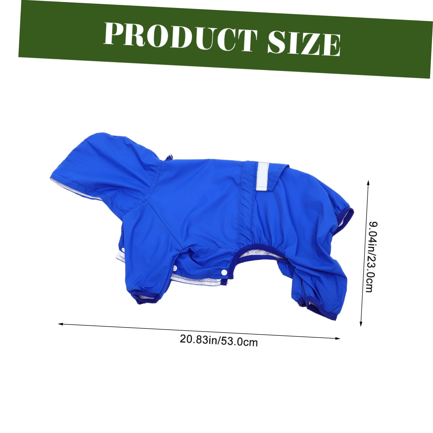 Garneck Dog Raincoat for Medium Small Dogs Reflective Hooded Jumpsuit Slicker All Inclusive Blue Material Four Legged Design for Easy Wear