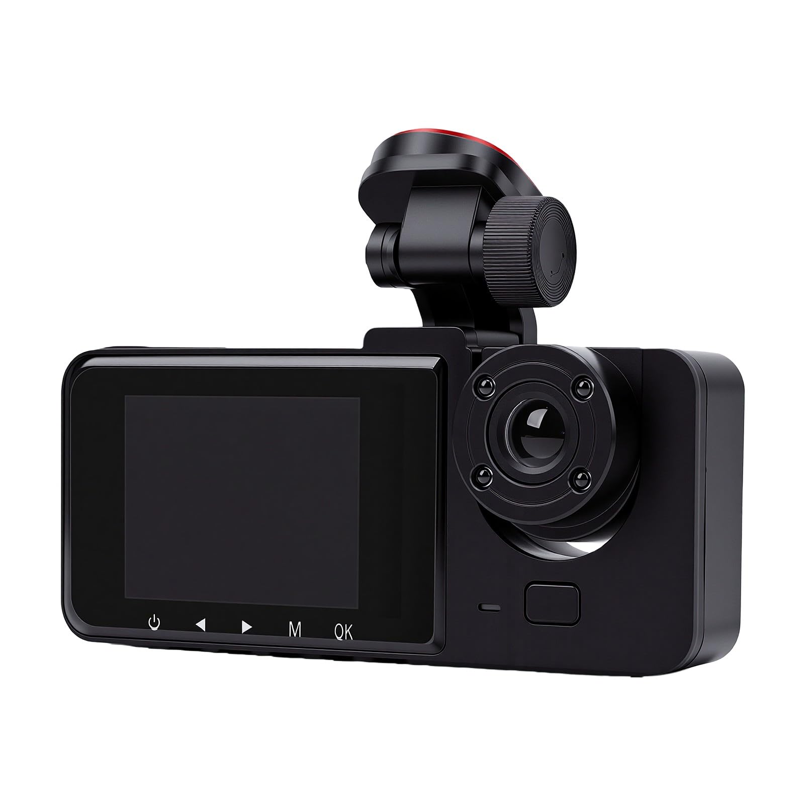 Dash Cam a 3 1080P Anteriore e Posteriore Interna con Grandangolo | Custodia in ABS, Schermo IPS da 2,0 Pollici, Batteria da 320 MAh, Supporta la Registrazione con Avvio Automatico da 32 GB