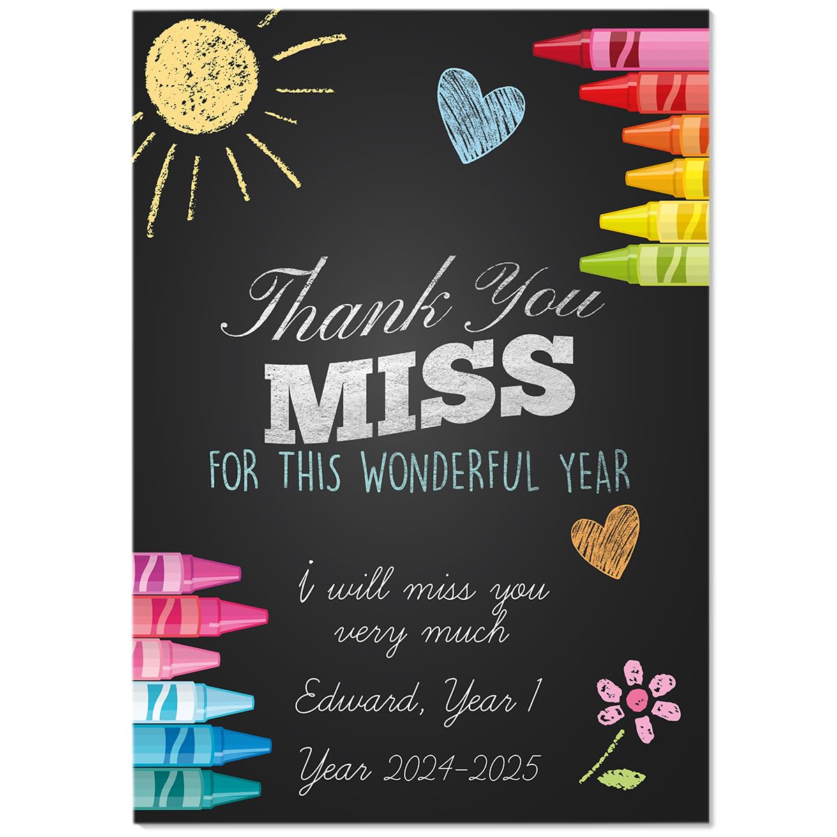 Pictalia - Personalized Metal Poster, Thank You Teacher Gifts Personalised, Personalised Teacher Gifts, For Women Customised, For Teacher, A4, A3, A2, Canvas, Customised Text
