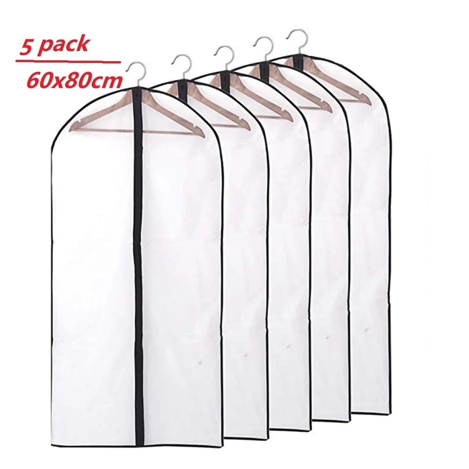 fundas para ropa 5PCS Transparent Clothing Covers, Garment Suit & Jacket Dustproof Protector Bags, Travel & Storage Dust Cover