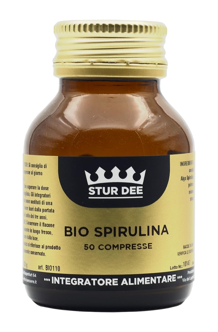 Stur Dee - Bio Spirulina, 50 Compresse, aiuta il benessere contro fatica e stress
