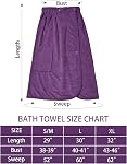 Vislivin Wrap Bathrobe for Women Shower Wrap Towel Bath Body Wrap Towel with Adjustable Snap Closure
