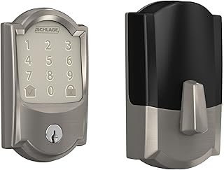 Schlage Encode Smart WiFi Deadbolt Lock for Front Door - Keyless Entry with App or Touchscreen - Works with Alexa, Hey Google, & Airbnb - Create Codes for Guests - Satin Nickel Silver