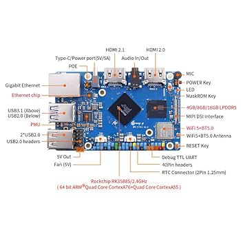 Amazon.com: Orange Pi 5 Plus 8GB LPDDR4/4x Rockchip RK3588 8