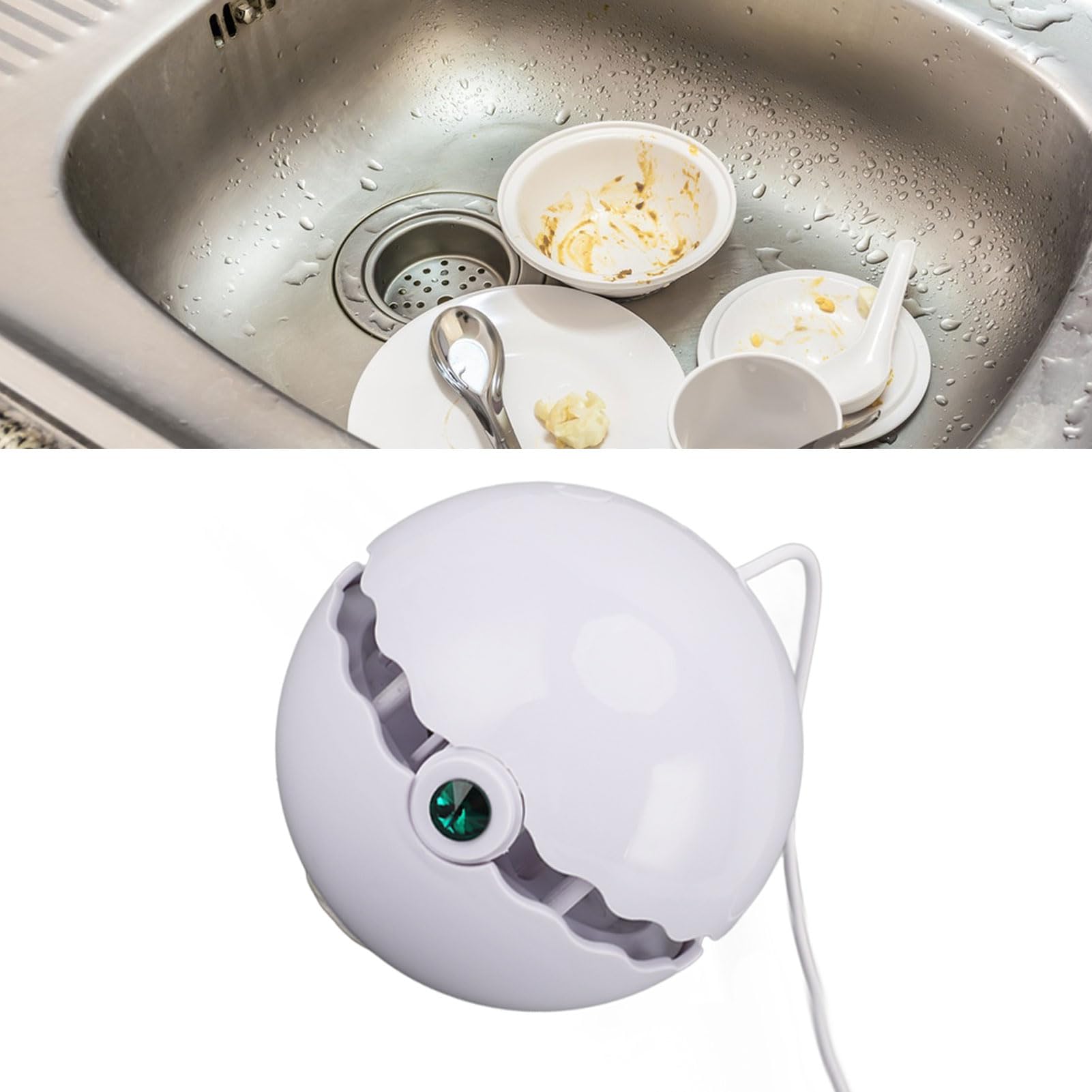 Lave-vaisselle d'évier, Mini Lave-vaisselle 18 W Multifonctionnel Efficace 20 000 Hz pour Maison Appartement (GREEN)