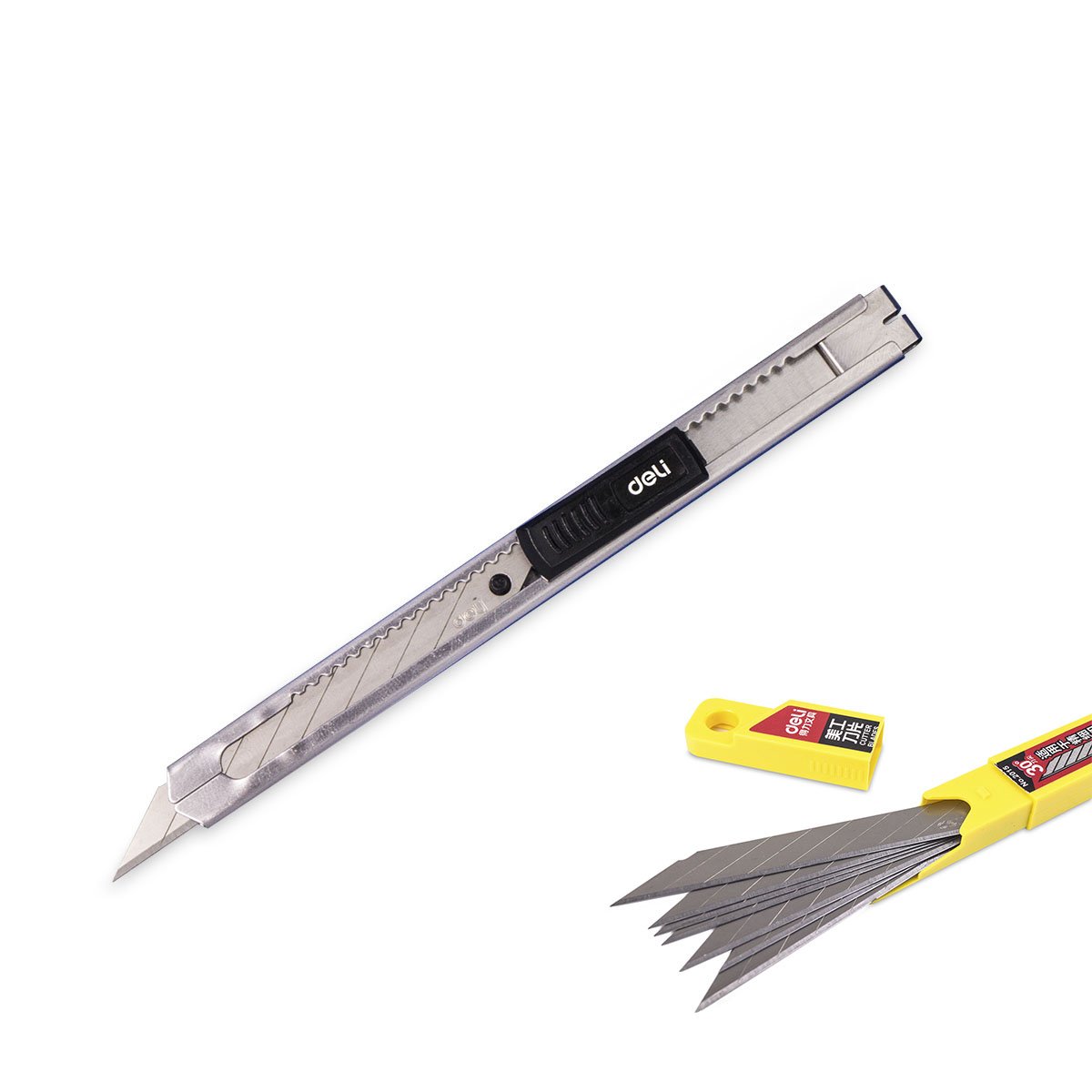 Acero inoxidable cúter Deli SK5 con 10 x 9 mm 30 ° Cuchillas – folierer de gráficos/Car Wrapping Knife – Cuchillo/pantalla/30 grados Cutter