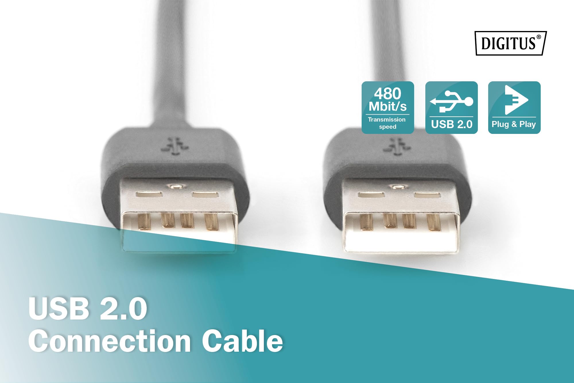DIGITUS Cavo di prolunga USB 2.0 – 1,8 m – USB A (maschio) a tipo A (femmina) – 480 Mbps – per stampanti, lettori di schede, tastiere, fotocamere, hub – beige