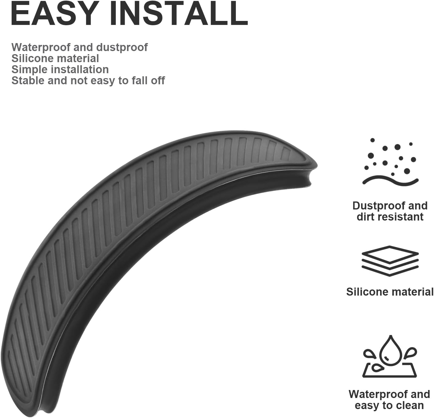 Silicone Headband Cover Replacement Headband Cushion Washable Head Top Pad Protector Compatible with Apple AirPods Max Headphones Soft & Comfort Headband Pad Cover, Black - Image 5