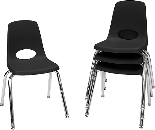 Miniatura 9 de Factory Direct Partners Silla apilable, 16 pulgadas, color negro