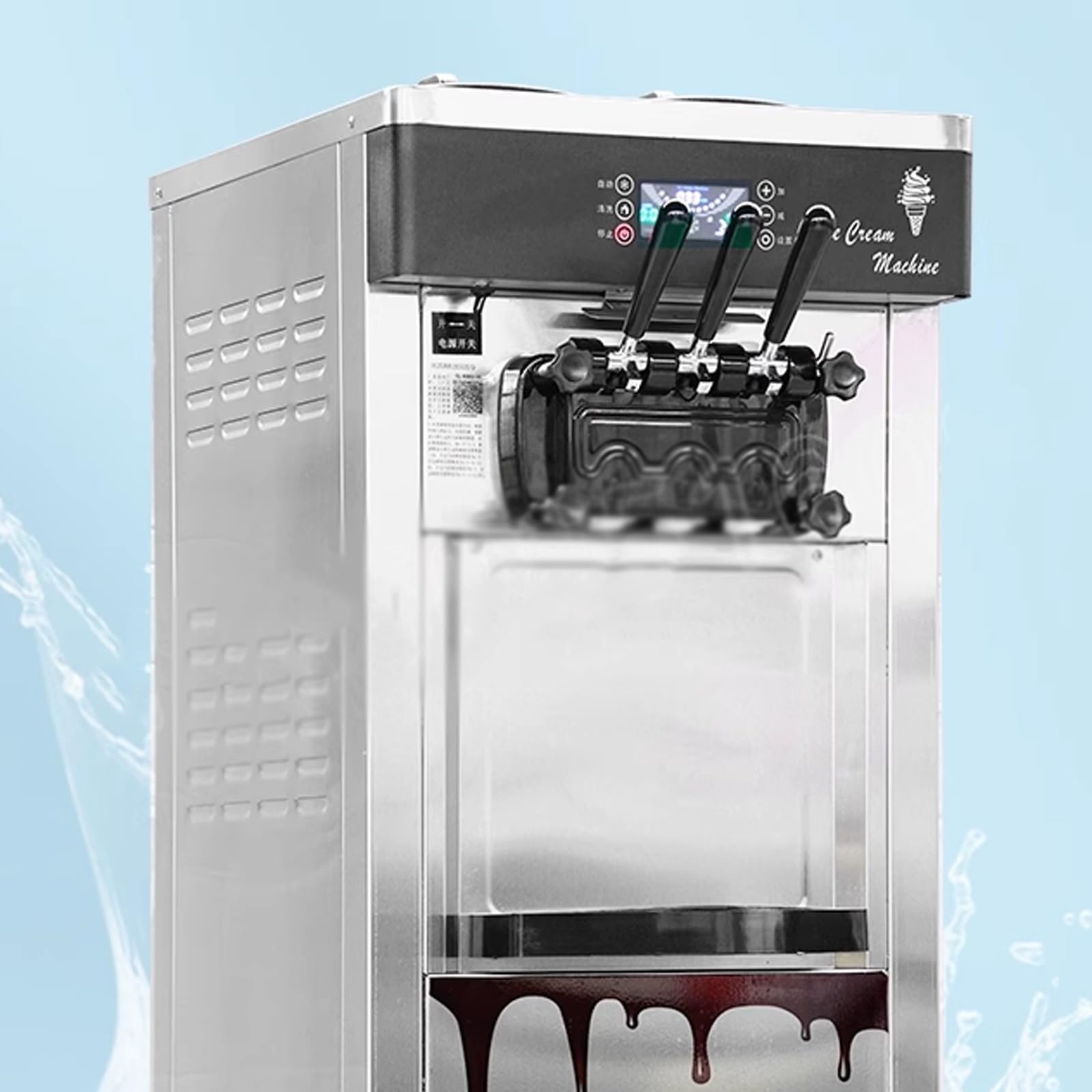 Maquina de Helados Máquina expendedora de Helados, refrigeradores comerciales, móvil, Sabor Tricolor, Conos Dulces, Equipo de congelación