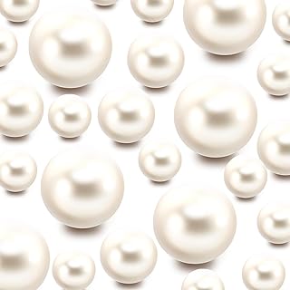 120 Pieces Floating NO Hole Pearls for Vases Centerpieces,Pearl Beads White Floating Beads for Vases Floating Candles Home Weddings Party Table Centerpieces Table Decor 20mm/14mm/10mm