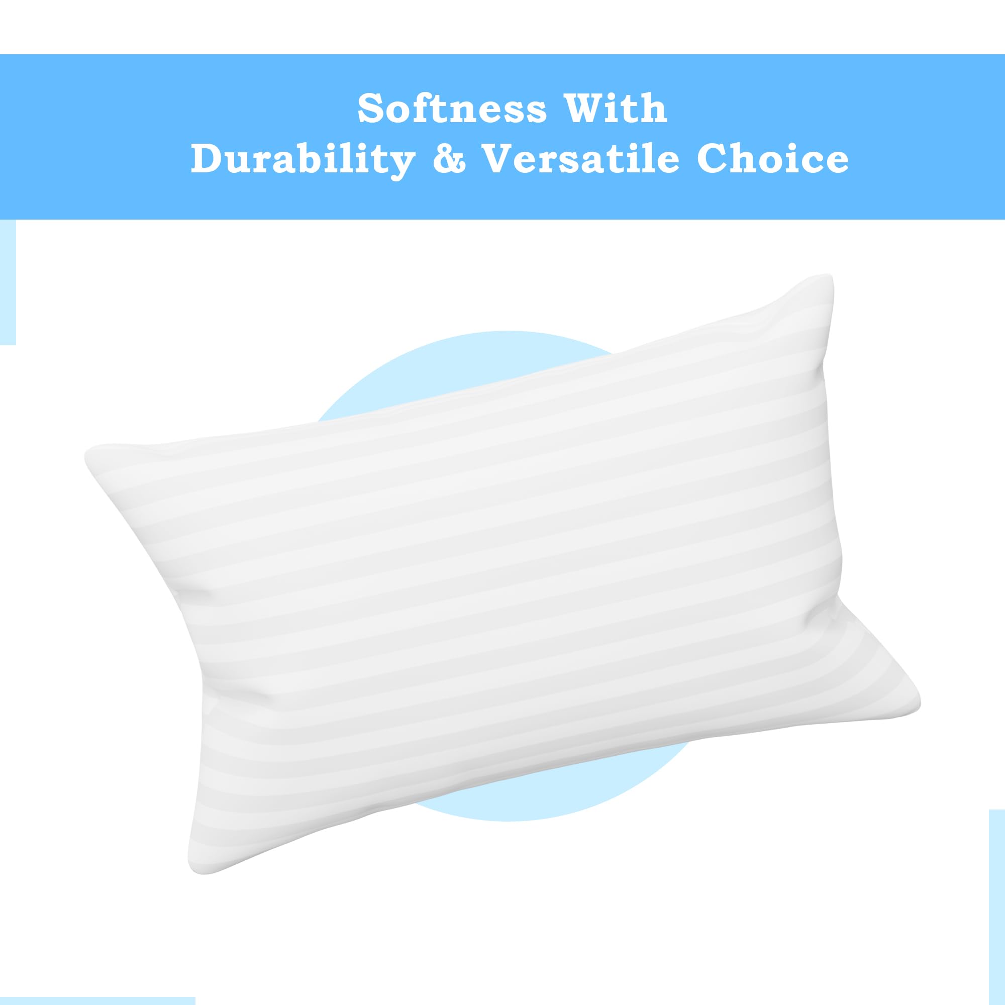 Kuber Industries Pillow Filler | 16x24 Inch | Microfiber Pillow Filler for Bedroom-Living Room-Hotel | Cozy & Fluffy Lumbar Pillow | White 4
