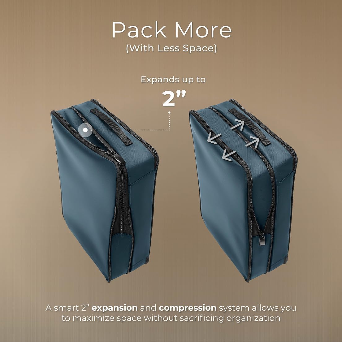 Briggs & Riley Set di cubi per imballaggio a compressione, organizer per valigie e bagagli, per donne e uomini, accessori per le vacanze - collezione Travel Must Haves, 3 pezzi, oceano