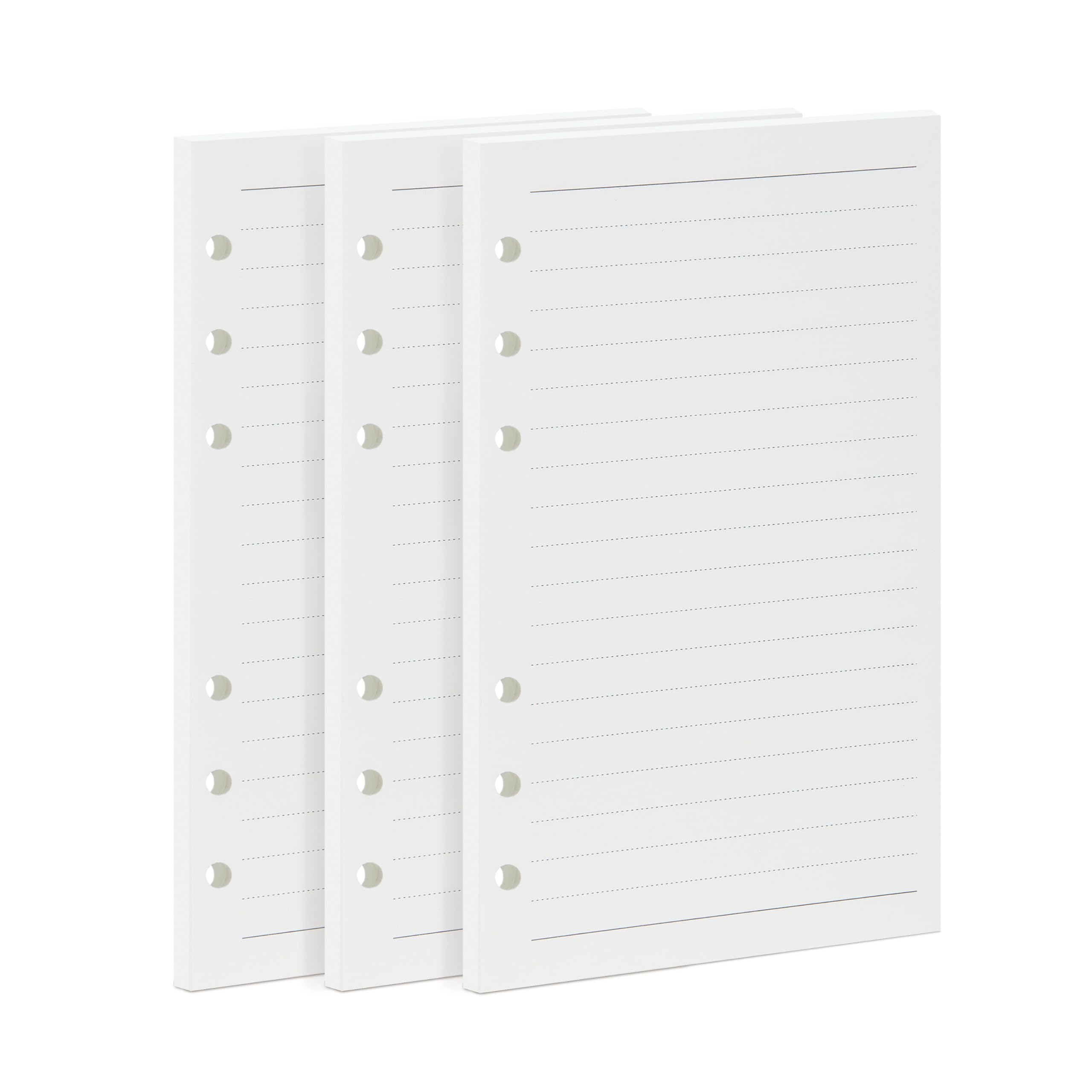 A6 Lined Refill Paper(171x94mm) - 135 Sheets 100GSM Thick Cream Paper, 6-Ring Binder Refill Pad for A6 Planners, Diaries & Filofax, 19 Lines with 8mm Wide Ruled — image 1