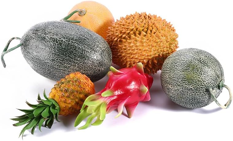 Xiao Hua Artificial Fruits Pack, Fake Fruit Set Plastic Fruit for Decor, Decorative Fruit for Home Party Vase Fillers Photography Props (Durian，2pcs)