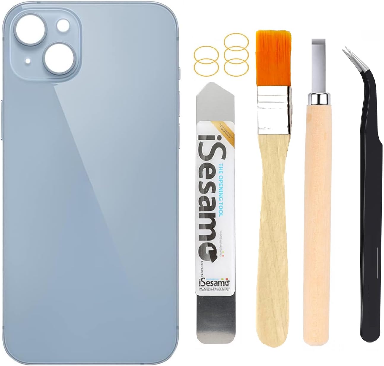 Rear Back Glass Replacement for iPhone 14 Plus 6.7 inches with Professional Repair Tool Kit (Blue)