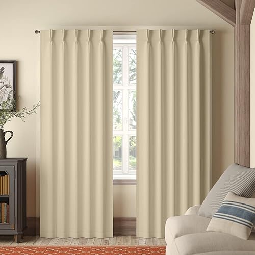Magic Drapes - Cortina de ventana con doble plisado, 100% poliéster, para la decoración del hogar 2 paneles tipo blackout con aislamiento térmico.
