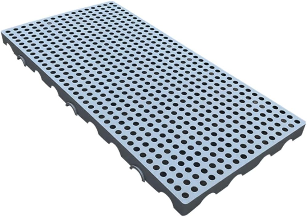 Plastic Nestable Pallet, Grid Ventilation Pallet, Splicable Waterproof Wear-Resistant Food Storage Pad For Kitchen Supermarket Garages Outdoor ( Color : Grey , Size : 100x50x5cm/39.37x19.68x1.96in )
