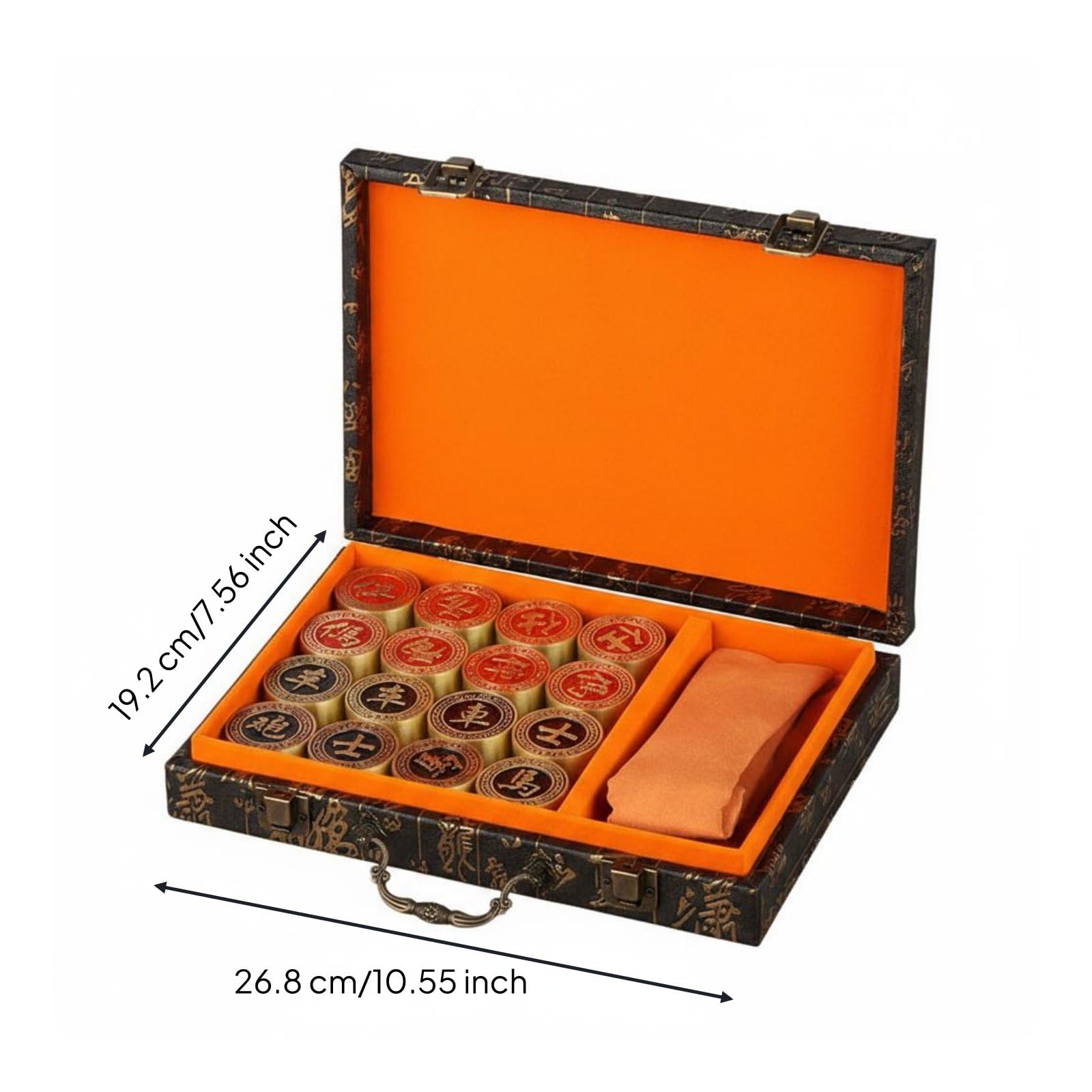 Scacchi Cinesi in Metallo con Scatola Regalo Finitura Elegante Set Scacchi Cinesi in Ottone per Collezionisti