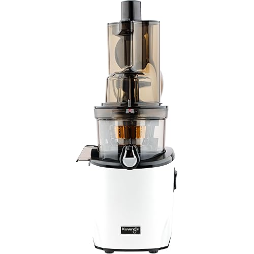 Kuvings Whole Slow Juicer REVO830SWP Cold Press Masticating Juicer Machine - Extra Wide 88mm & 48mm Food Chutes - Quiet Strong Motor Auto-Cut Fruits & Veggies - Smoothie Sorbet Attachment - White