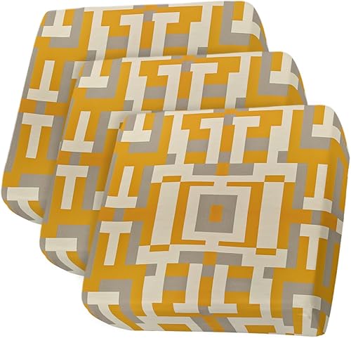 Fundas de cojín elásticas geométricas de color naranja para sofá, seccional, individual, en forma de L, con parte inferior elástica, funda