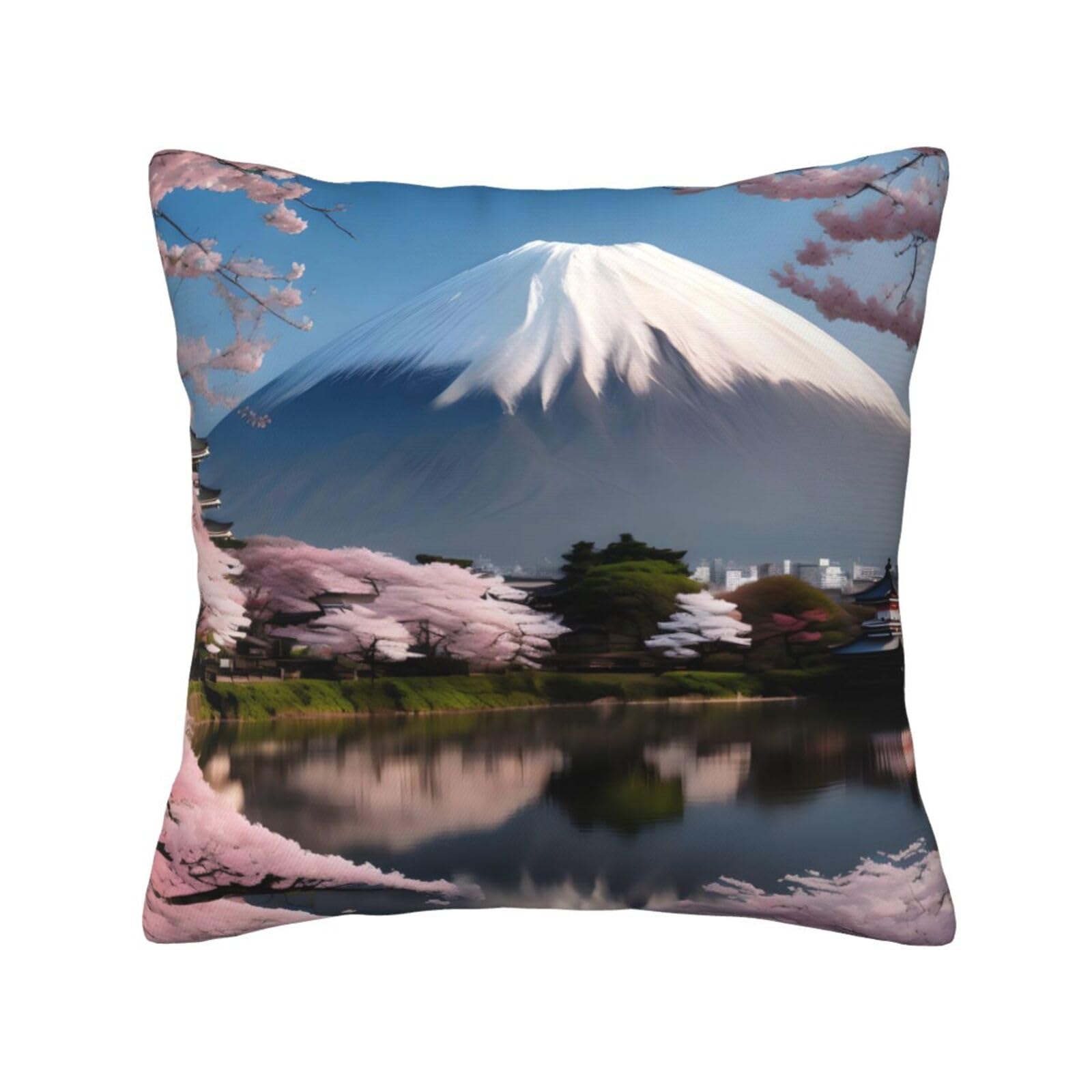 SXZVVBN Mt. Fuji in early springDecorative Square Sofa Cushion Covers