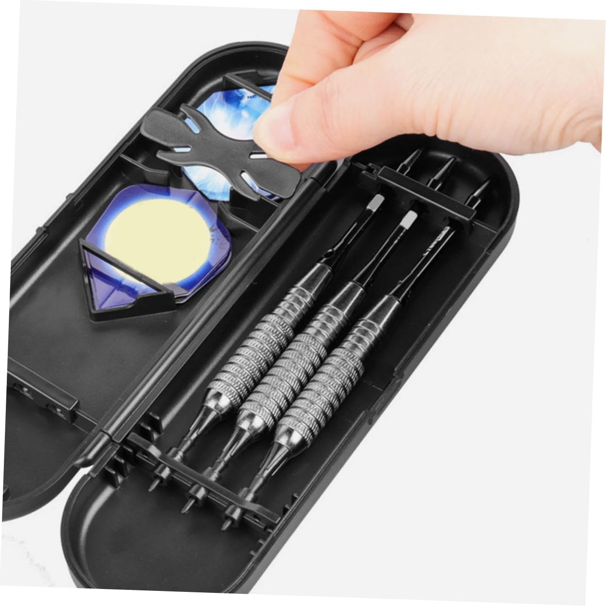 VICASKY 2pcs Portable Darts Carry Case Lightweight Holder for Steel Tip Darts Storage Organizer with Bump and Scratch Resistance Compact Travel Box for Shafts Flights and Tips