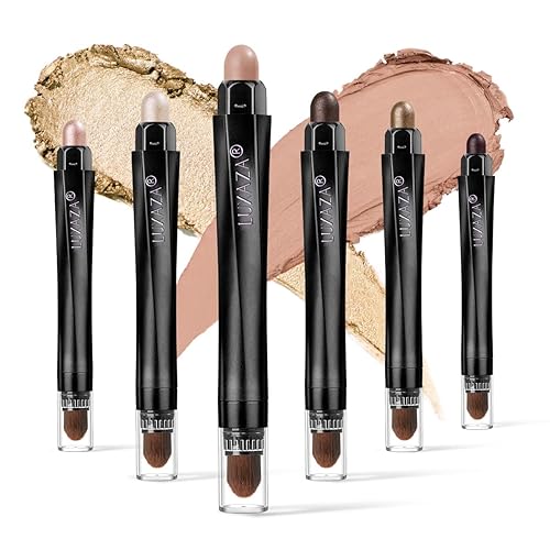 Miniatura 27 de 10 barras de sombra de ojos, brillo y neutro, color rosa champán, metálico, lápiz de sombra de ojos color crema con resistente a las manchas y al