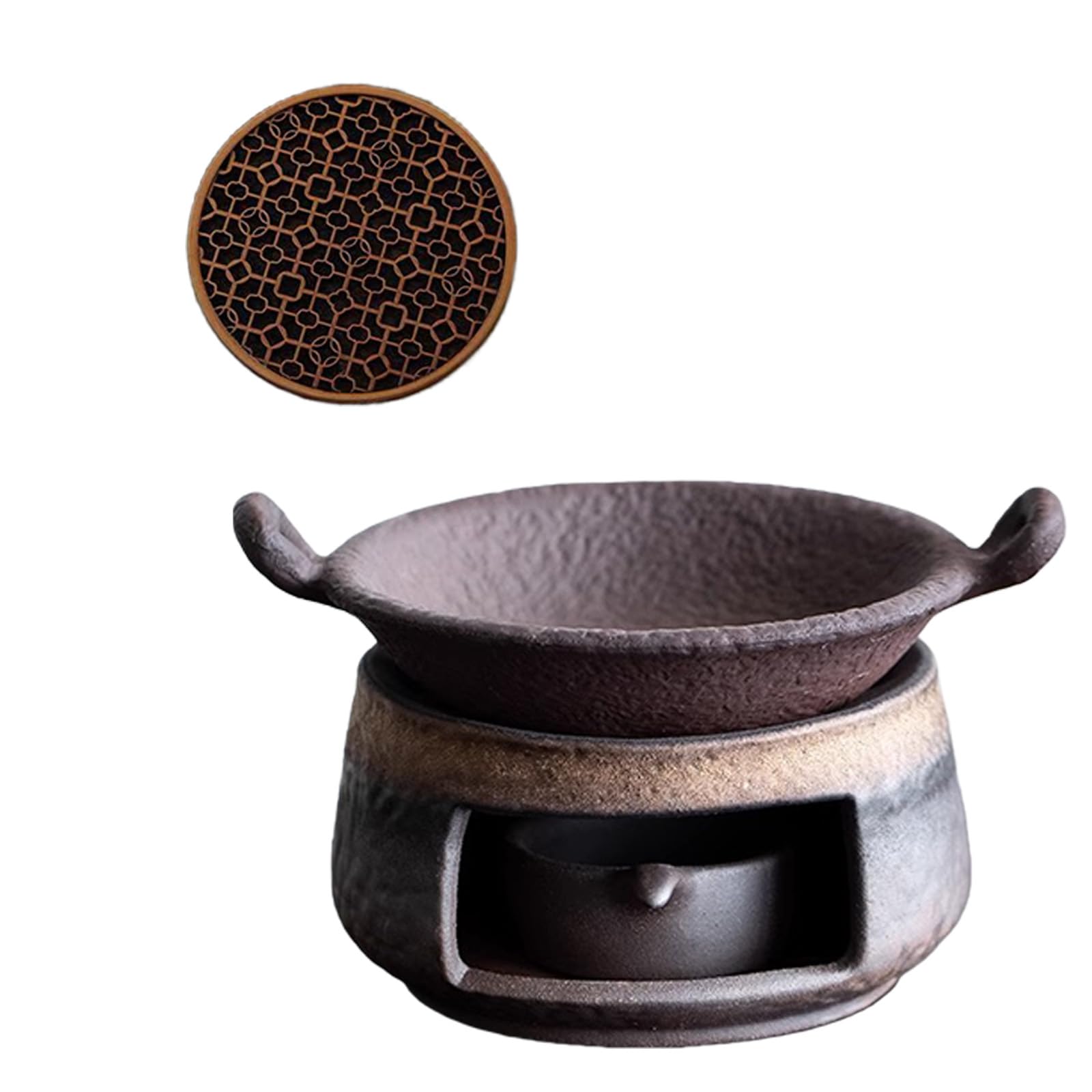 Tsophreniq Ceramic Teas Stove Warmer with Tealight Stand for Essential Oil Diffusion and Teapot Heating Home Decors Ceramic Tea Warmer Stove with Tealight Holder for Essential Oil Diffusion