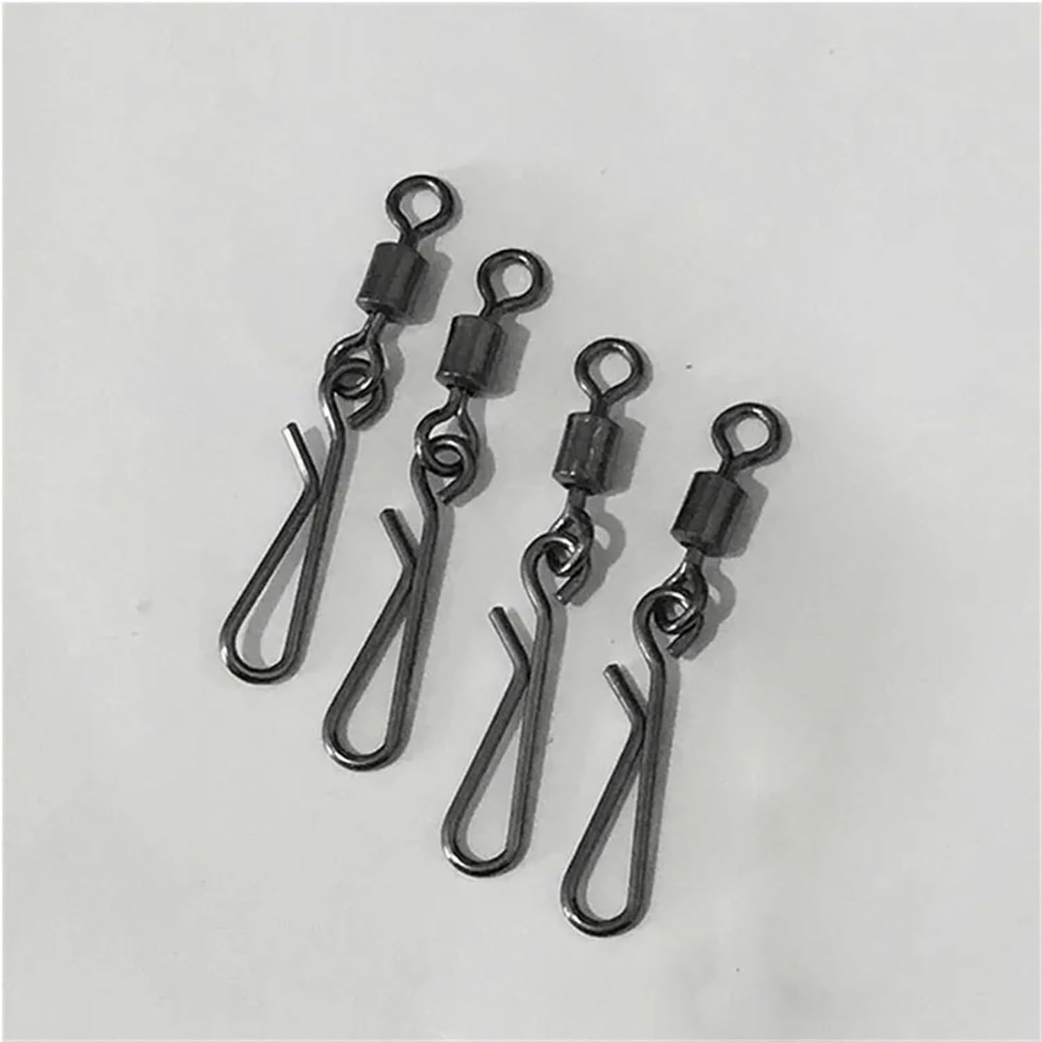 100pcs Rolling Swivel with Hanging Snap Fishing Tackle Fishhooks Connector Fishing Swivels Tool