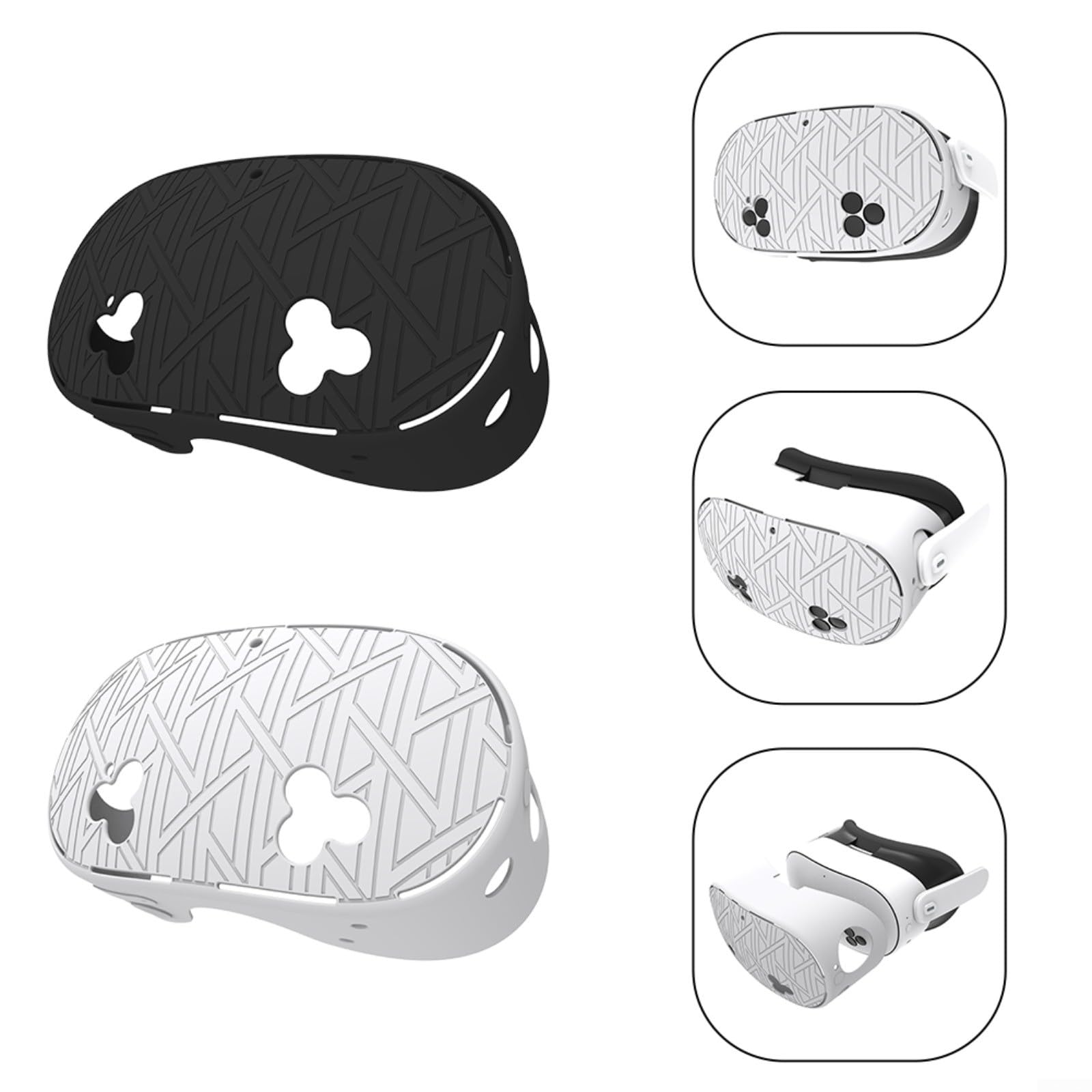 1 coque de protection en silicone pour Meta 3S contre la poussière et les rayures pour une utilisation VR pour votre casque 3S (blanc)