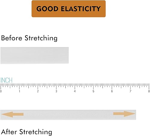 Miniatura 42 de Lydia's Deal Cordón elástico de 1/8 de pulgada (0.118 in) x 50 yardas, bandas elásticas para tejer, costura, manualidades, banda para las orejas