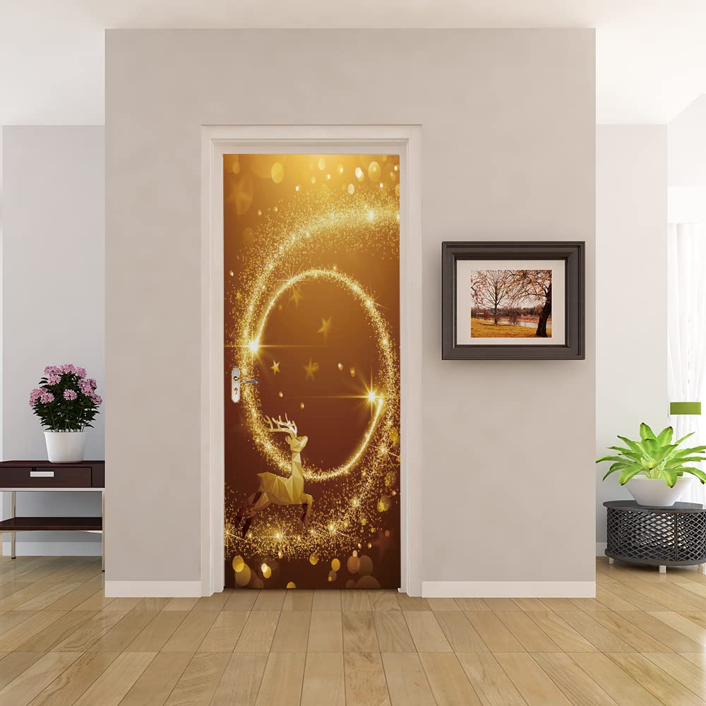 Poster trompe l'oeil porte mural grand format 83x204 cm pour papier peint salon