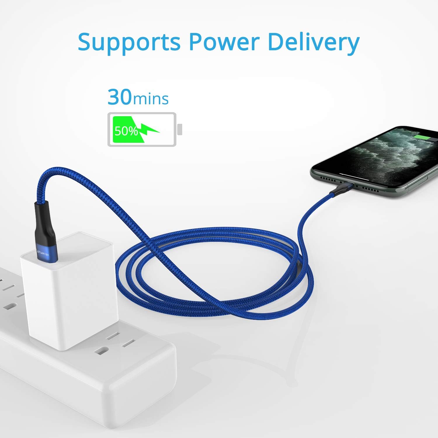 ATUMTEK USB C to Lightning Cable 1M, [Apple MFi Certified] PD Fast Charging Cable Compatible with iPhone 11/11 Pro Max/X/XR/XS Max/8/8 Plus, iPad Pro 12.9 [Use Type-C Power Adapter]