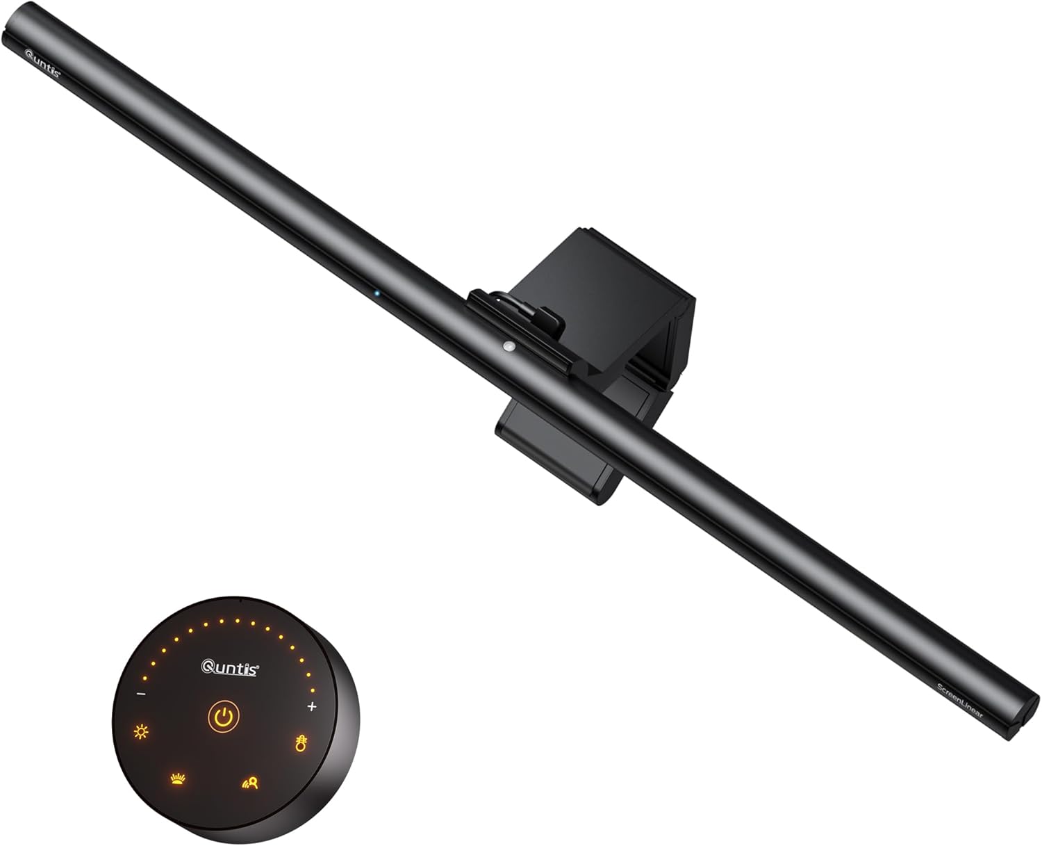 Quntis 20.5'' Computer Monitor Light - Radar Motion Sensor, Eye-Care Professional Desk Lamp Bar, Stepless Dimming Remote Control, Auto-Dimming & Timer, Space Saving Fit for Curved & All Screens