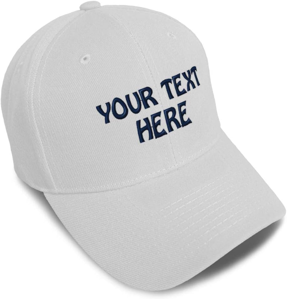 Baseball Cap Custom Personalized Text Dad Hats for Men & Women Strap Closure