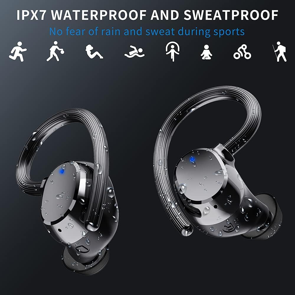One-Day Sale: Up to 80% Off Wireless Earbud, Sport Bluetooth 5.1 Headphones Wireless Earphones in Ear Noise Cancelling Bluetooth Earbud with Mic, IP7 Waterproof 48H Deep Bass Sports Earhooks for Running Workout Gym[2021 New]