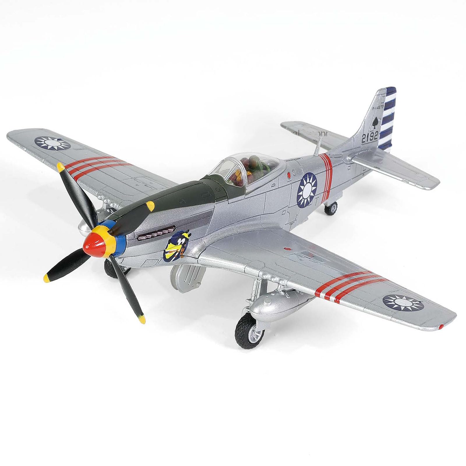 FMOCHANGMDPMilitary Fighter Alloy Die Cast Model, 1/72 Scale P-51D Mustang Fighter Wolf Head 1949 Model, Adult Toys And Decorations, 6.3 x 5.3Inchs