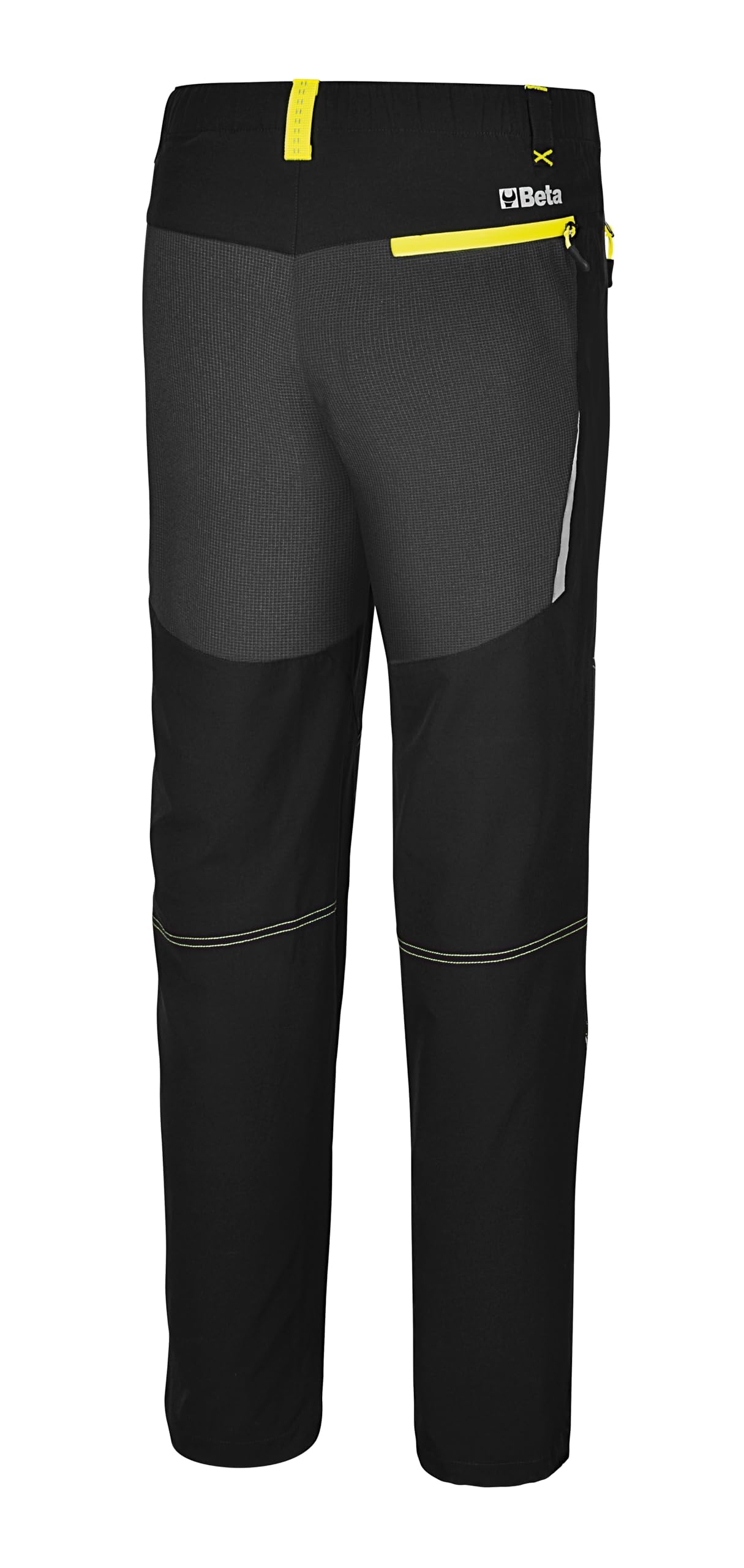 BETA 7610N - ​​​Pantaloni da Lavoro Work Trekking in Tessuto Elasticizzato con Rinforzi su Ginocchia e Retro, in 90% Nylon, Vita Elasticizzata, Due Tasche in Vita e Una Tasca Posteriore - Nero