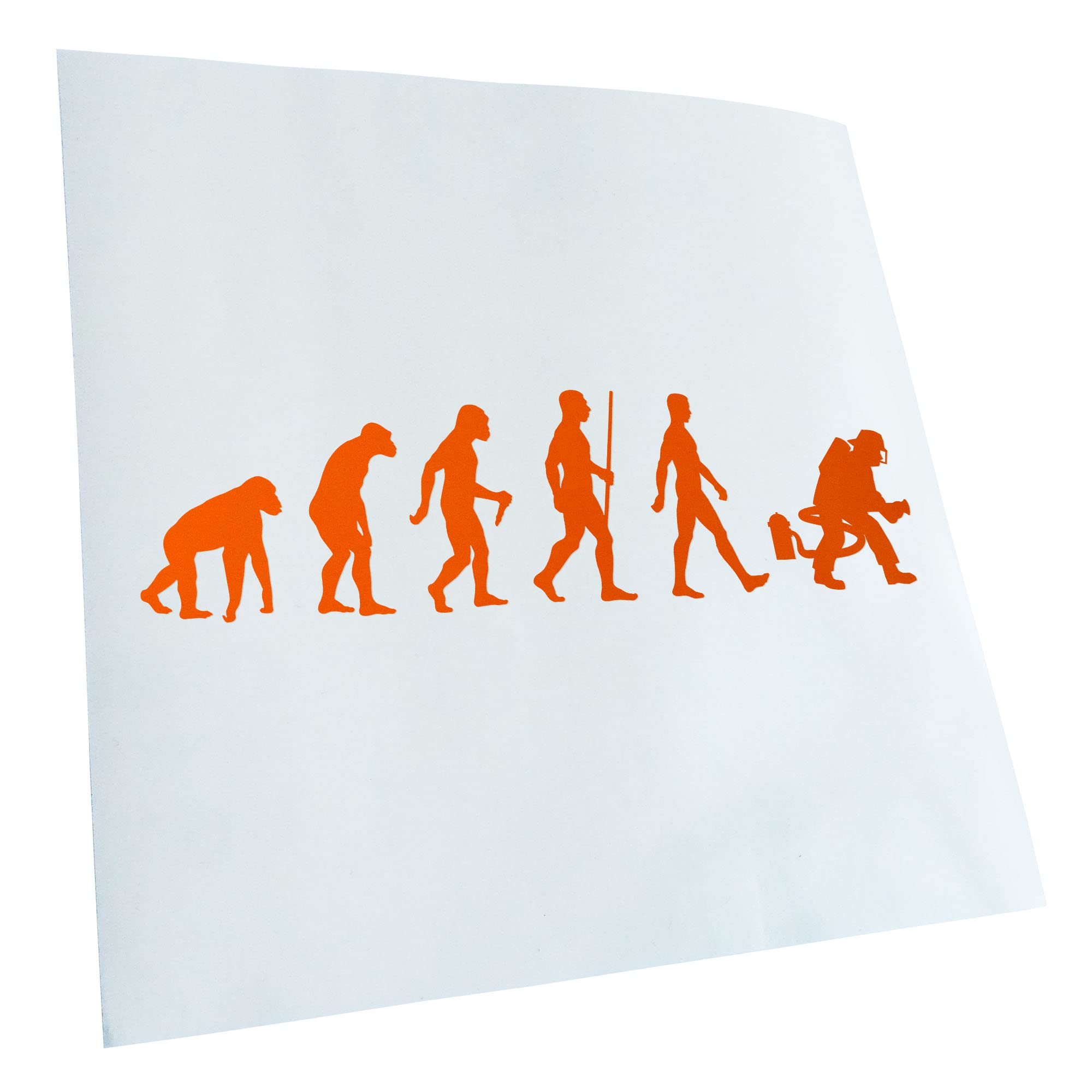 Kiwistar - Car Sticker - Evolution Fireman - Orange - 60 x 16 cm - Rear Window Car Sticker Weatherproof for Car Truck Moped Truck - Sticker Exterior Self-Adhesive Tuning Accessories for Windows