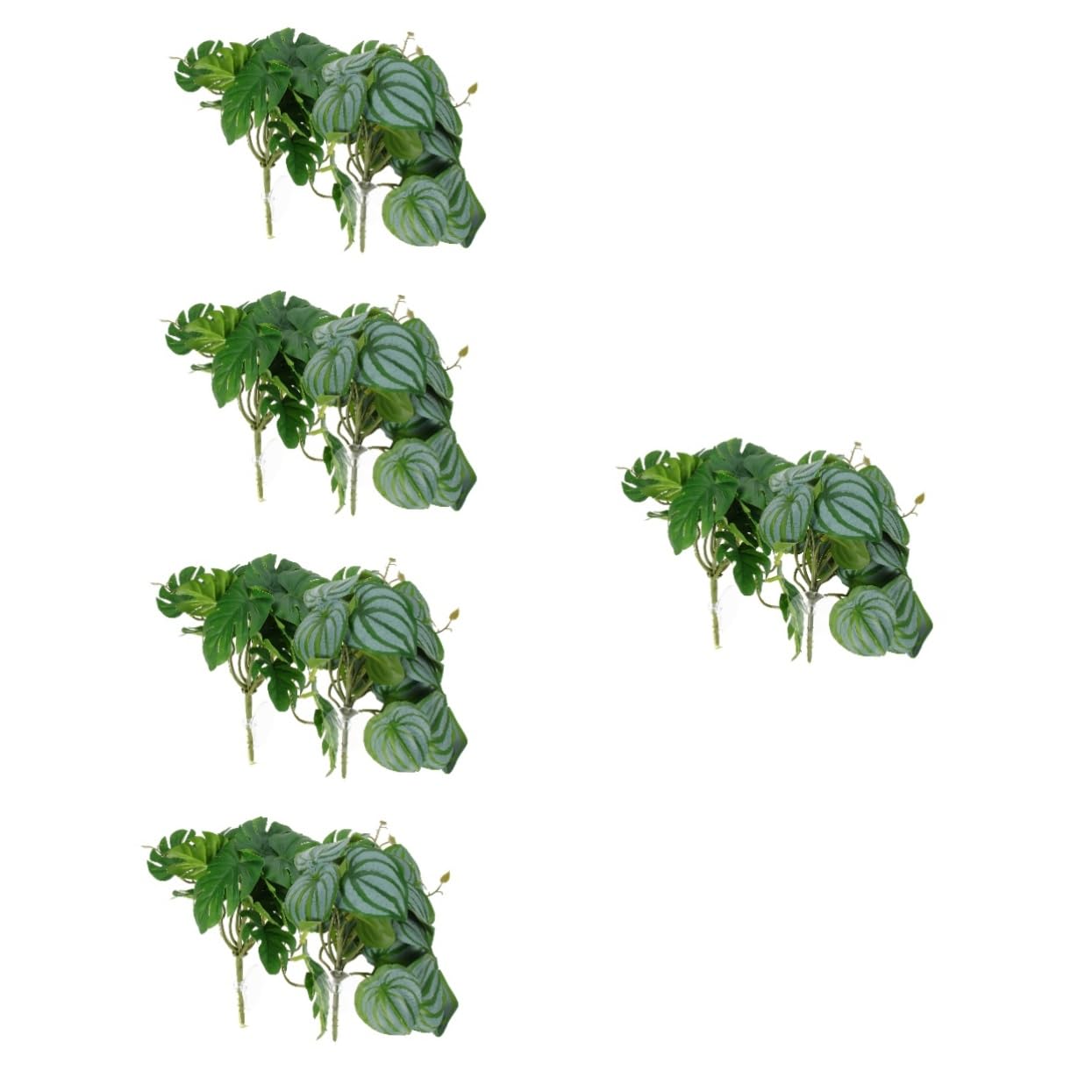 Happyyami 10kawałki Dekoracyjnych Sztucznych Roślin Do Terrarium Dla Gadów Realistyczne Liście Ozdoby Do Akwarium Dekoracje Dla Gadów Naturalny Wygląd