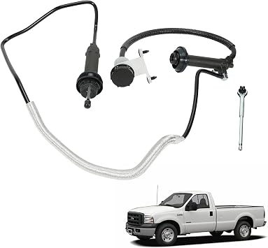 Clutch Master & Slave Cylinder Assembly Compatible with Ford F-250 Super Duty/F-350 Super Duty/F-450 Super Duty/F-550 Super Duty 7.3L V8, 6.0L V8 DIESEL 1999-2007 - Replace CC649021 136.65620