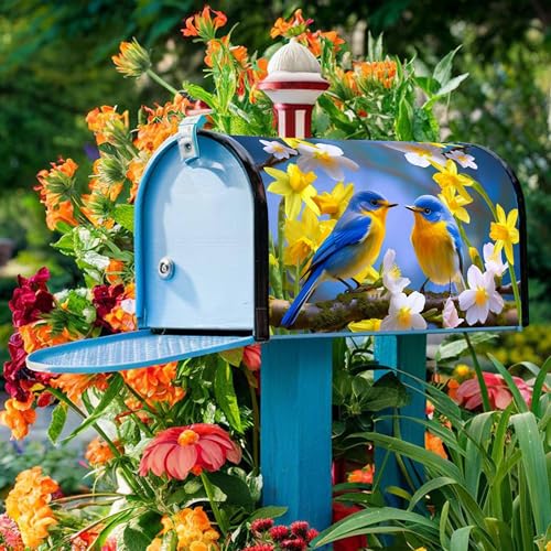Spring Bluebird Mailbox Covers, Magnetic Post Box Cover Wraps Standard Size 21x18 Inches for Garden Yard Decor by Yovirinto - Image 8